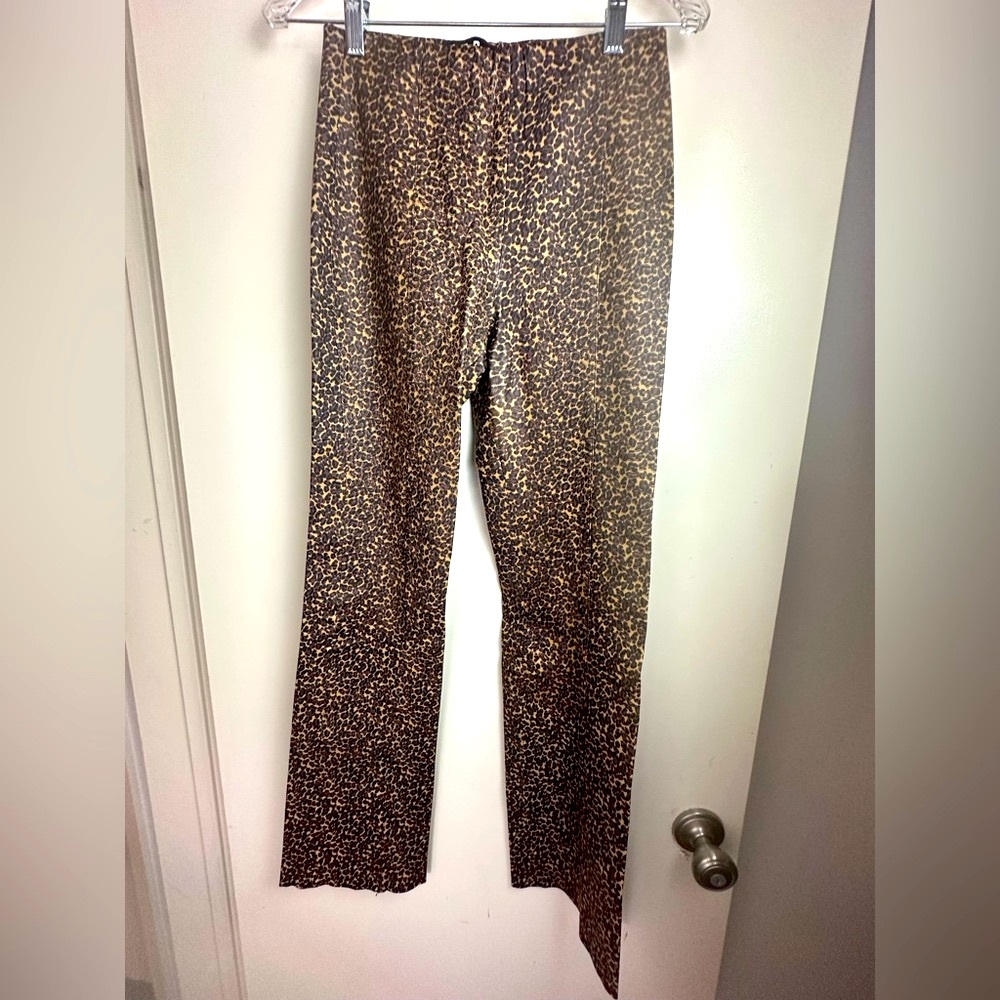 VEDA Leopard/Cheetah Animal Print 100% Leather Pull On Women’s Pants Size 0 XS-S
